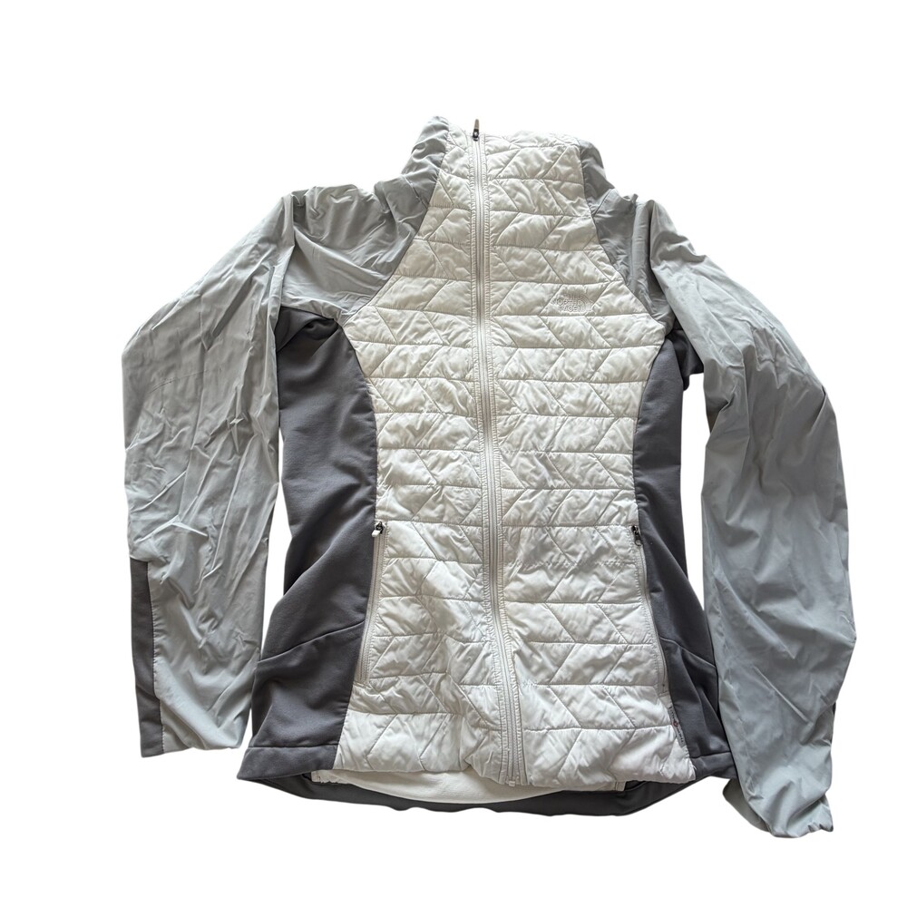 The North Face FlashDry ThermoBall Softshell Jacket Womens Medium White Gray